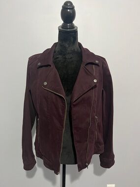 Liverpool Women's Plum Moto-Style Zip Jacket